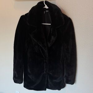 H&M Black Faux Fur Jacket